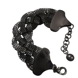 Black Metal Braided Bracelet